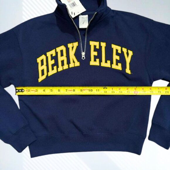 NWT Woman's ZOOZATZ Collegiate U of C BERKELEY Navy Sweat Shirt Top SZ XS - Picture 5 of 6
